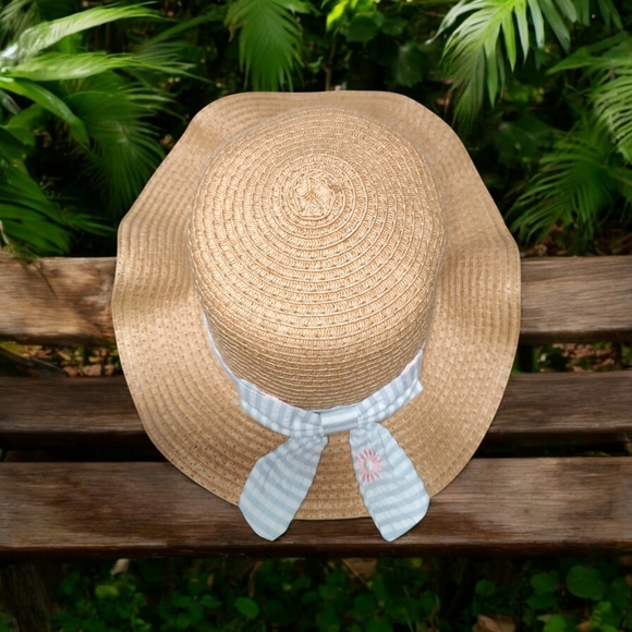 🍄Girls Ruffle Brim Raffia Sun Hat - Picture 4 of 8